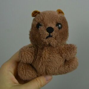 Vintage R. Dakin Beaver Squirrel Plush Stuffed Animal Toy Brown Ground Nutshells